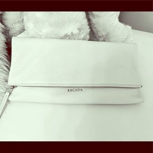 Escada leather clutch - white